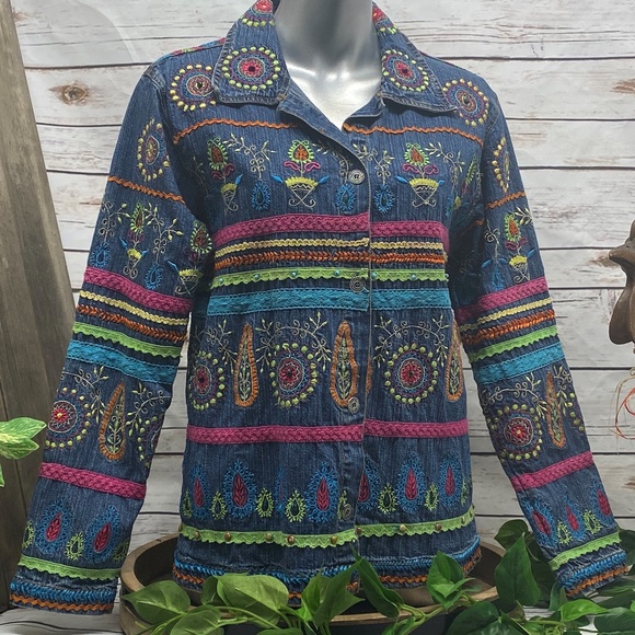 Draper's & Damon's Tops - Drapers & Damons Blue Jean Denim BoHo Shirt Jacket